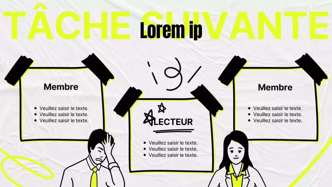 Minutes d'étude simples en jaune et gris