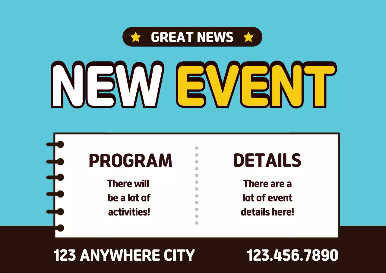 Poster Pengumuman Acara Modern Biru