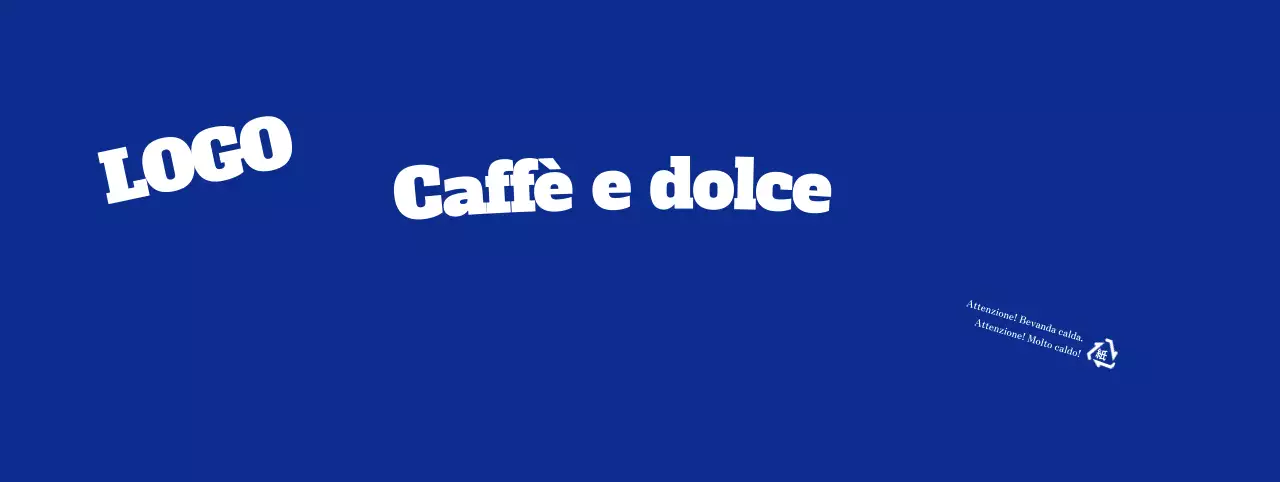 Testo blu a caratteri semplici caffetteria