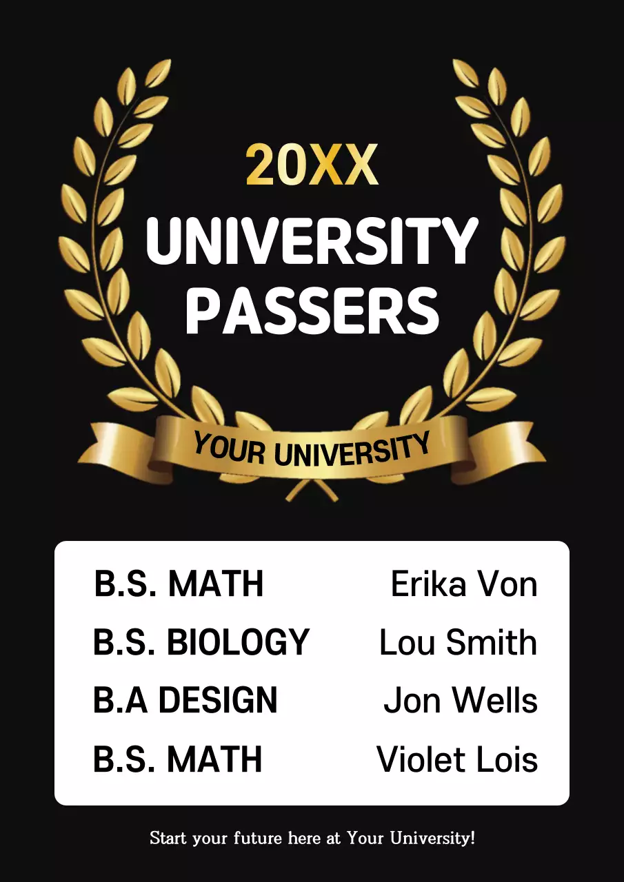 Black Elegant University Announcement Poster