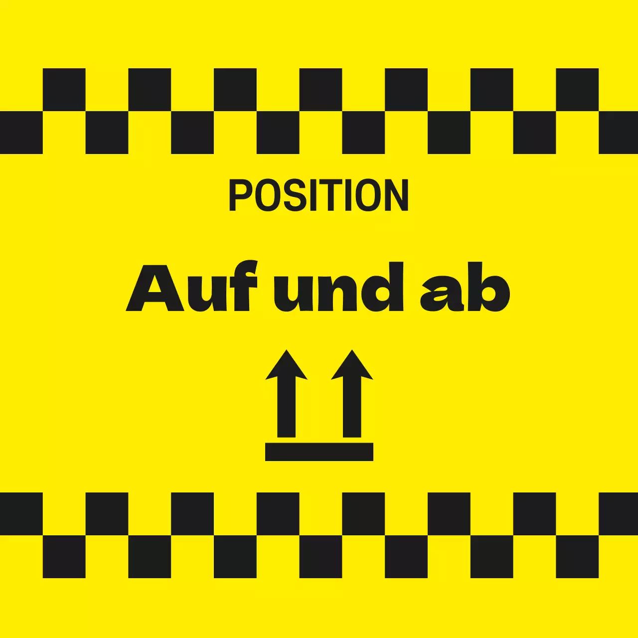 Warnaufkleber oben und unten