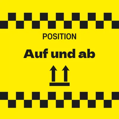 Warnaufkleber oben und unten