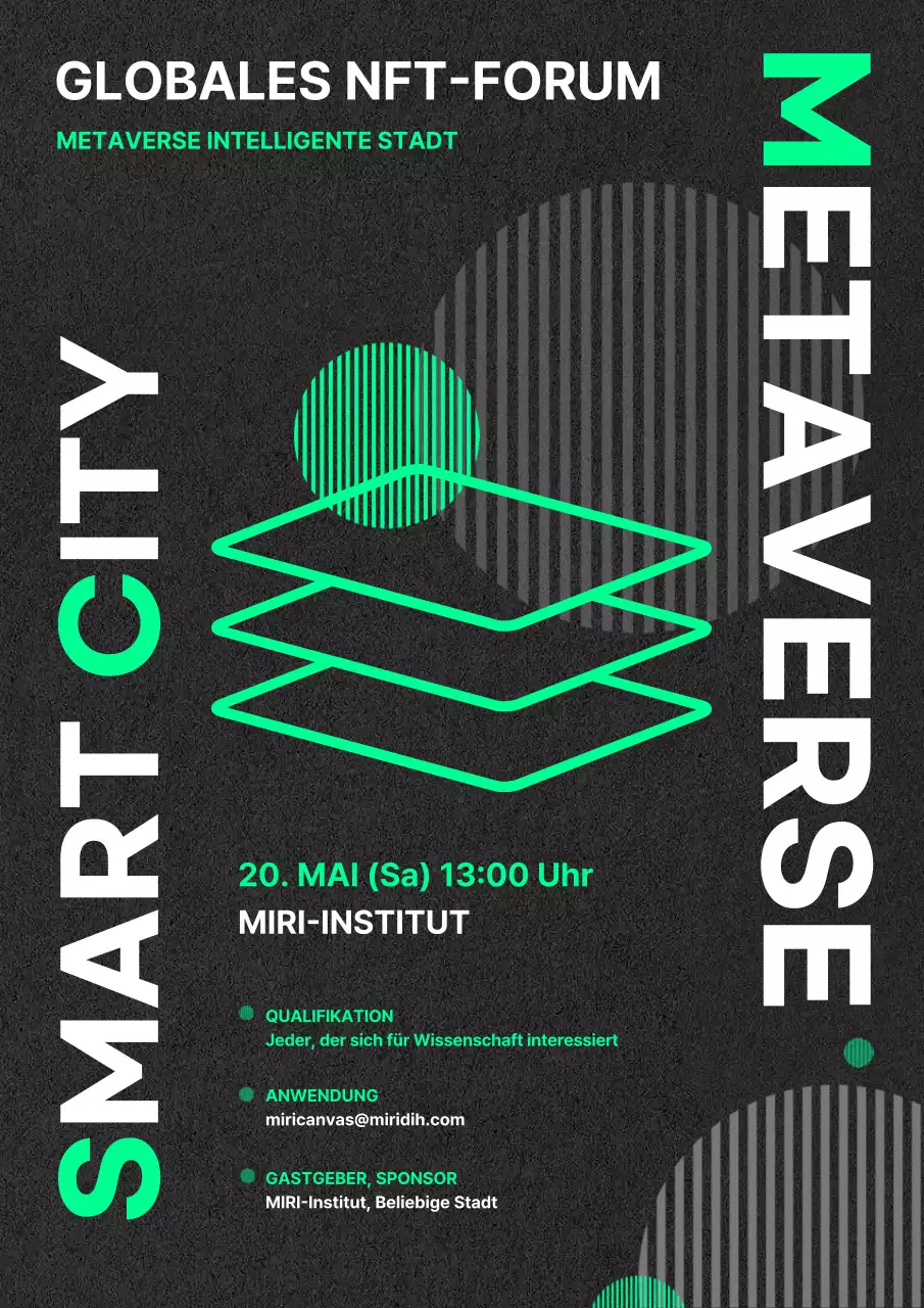 Einfaches IT-Poster in Schwarz und Grün