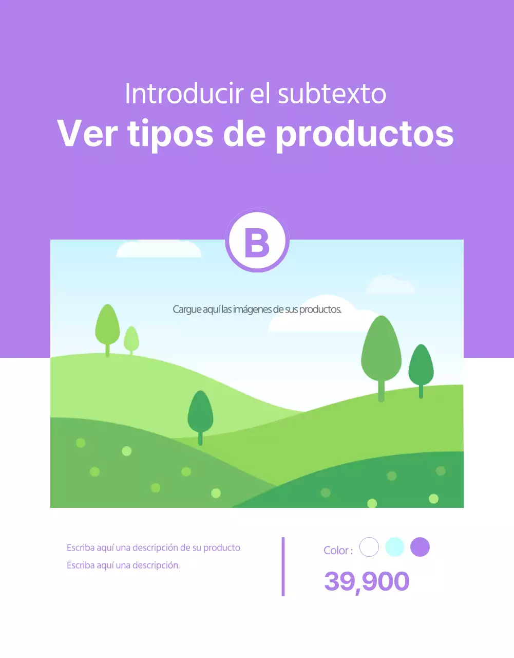 Diseño básico para la venta de productos