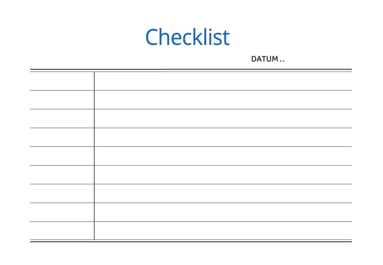 Checklist