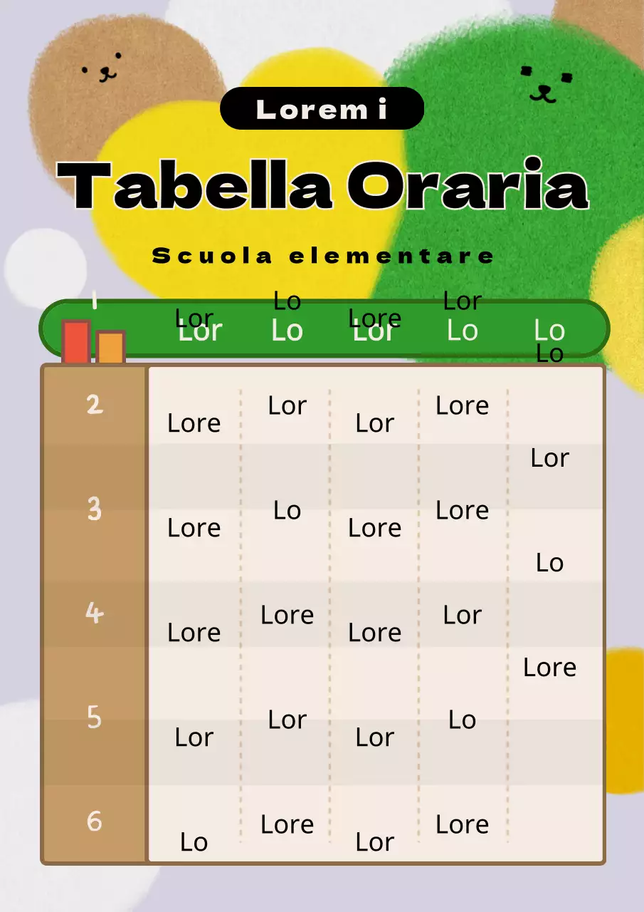 Orario di illustrazione dei personaggi morbidi