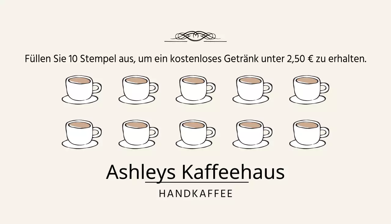 Cafe Coupon Visitenkarte