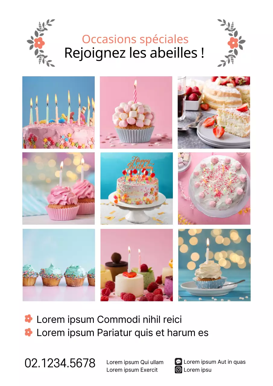 Flyer pour promouvoir la carte des desserts de votre café