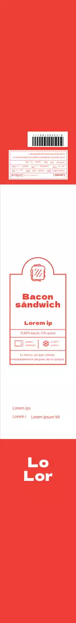 Etiquetas rojas ilustradas para bocadillos