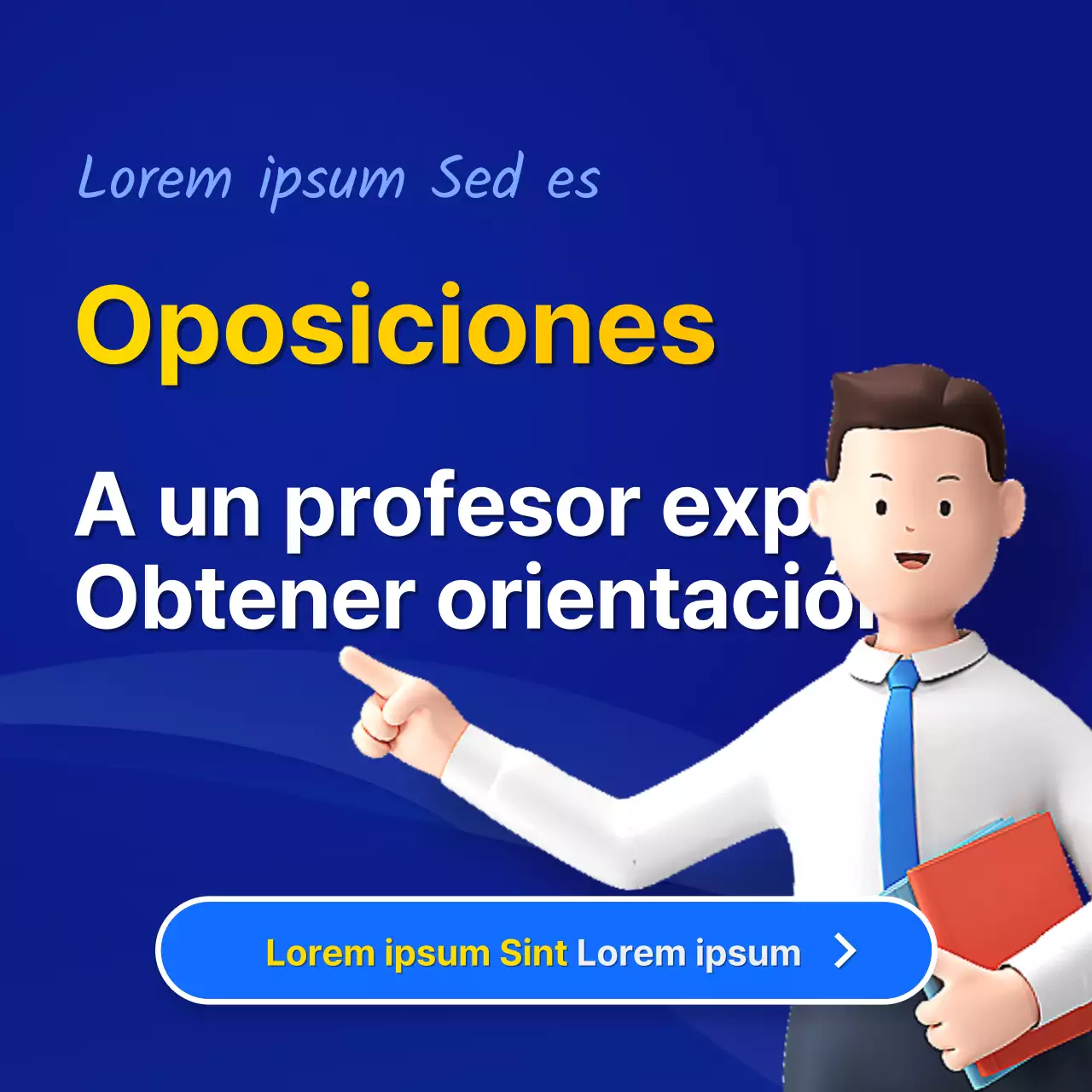 Promover la consulta de información sobre los exámenes de la función pública con estallidos de azul y amarillo