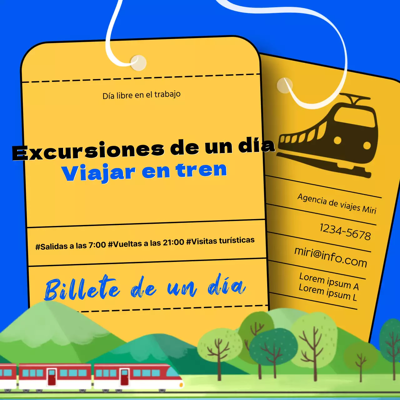 Yellow Farfan Ticket Simple Illustration Train Travel Event