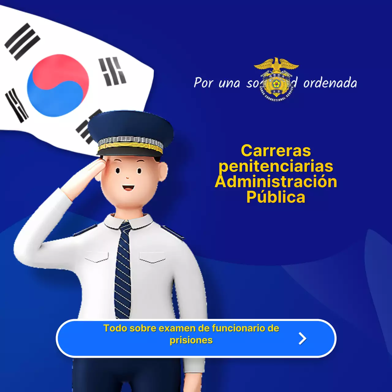 Promover la consulta de información sobre los exámenes de la función pública con estallidos de azul y amarillo