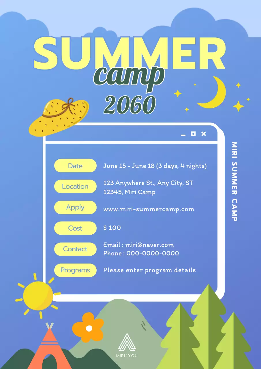 Blue Modern Summer Event Promotion Poster