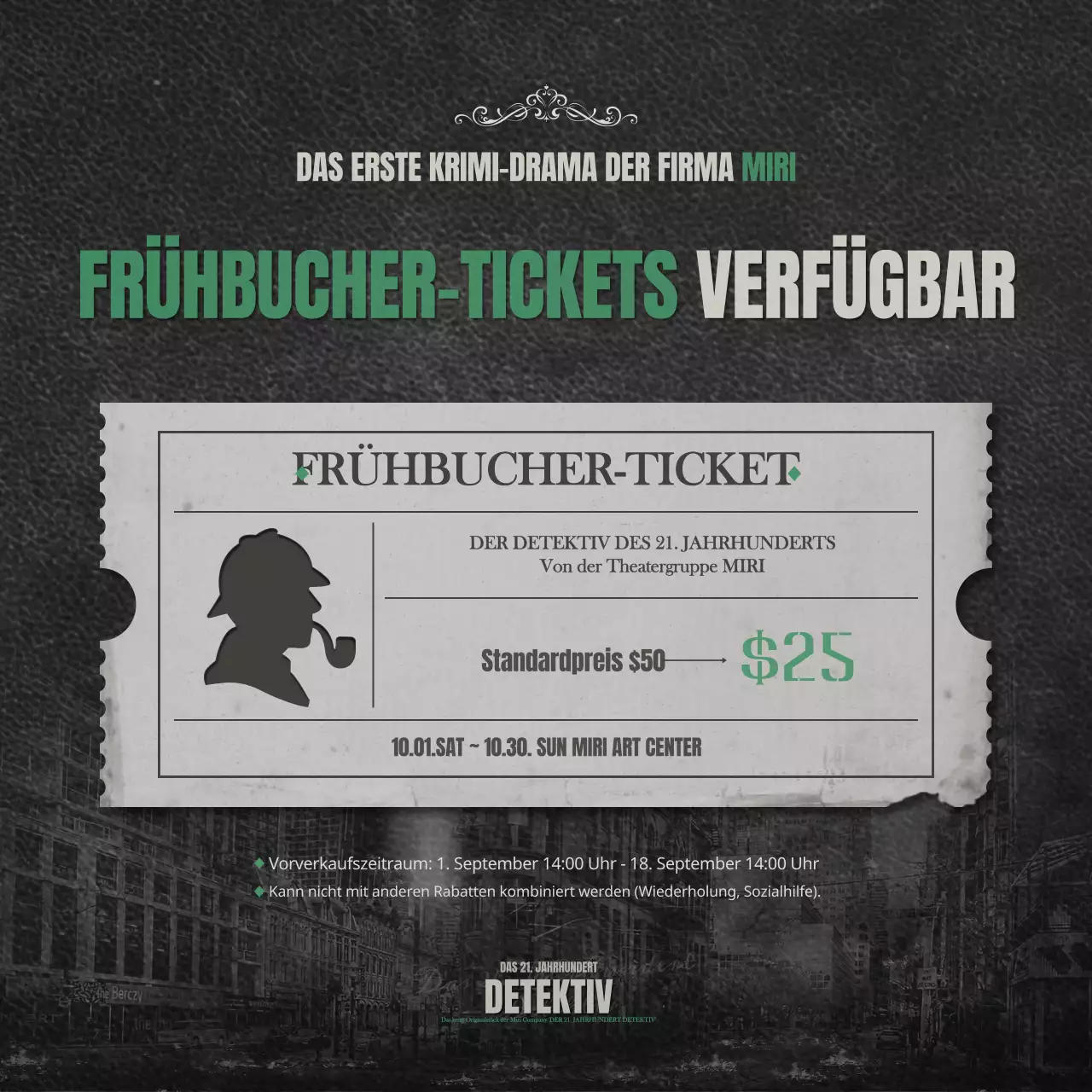 Öffnen eines Tickets mit einem türkis-schwarzen Vintage-Ticket-Konzept