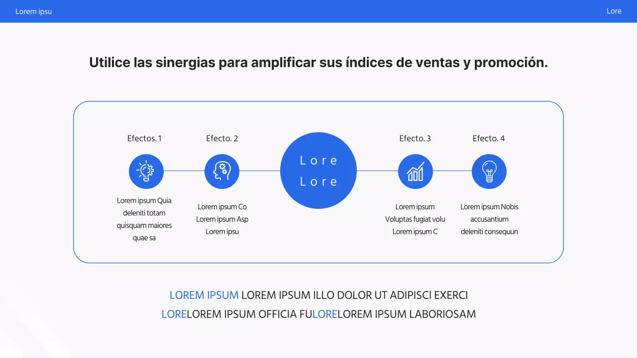 Sencilla presentación promocional en blanco y azul