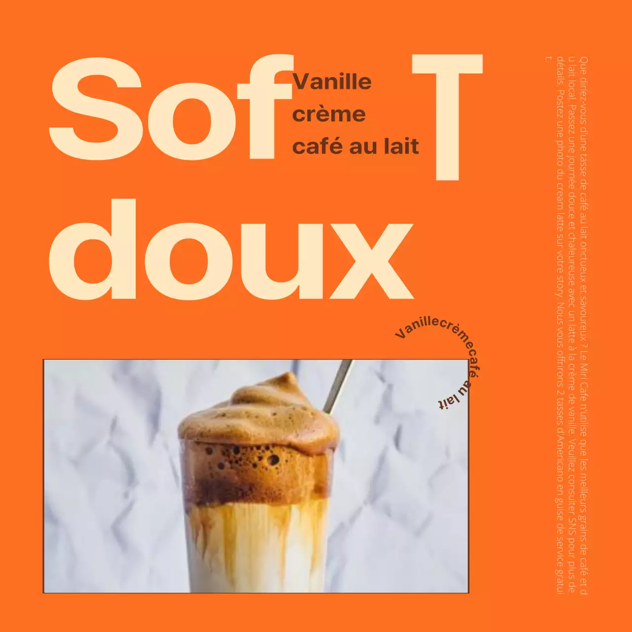 Cadre photo avec texte en surbrillance orange