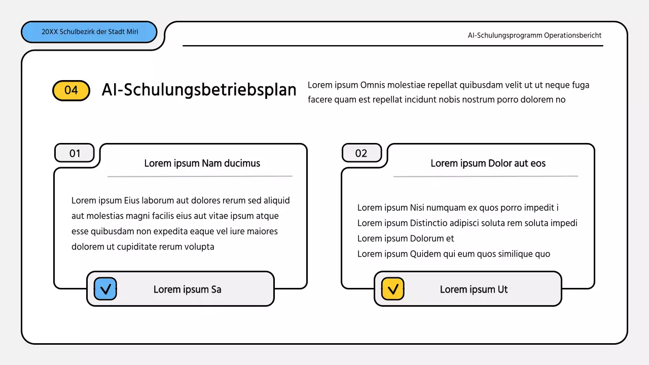 Hübsche blau-gelbe Präsentationsmappe für Ausbildungsberichte
