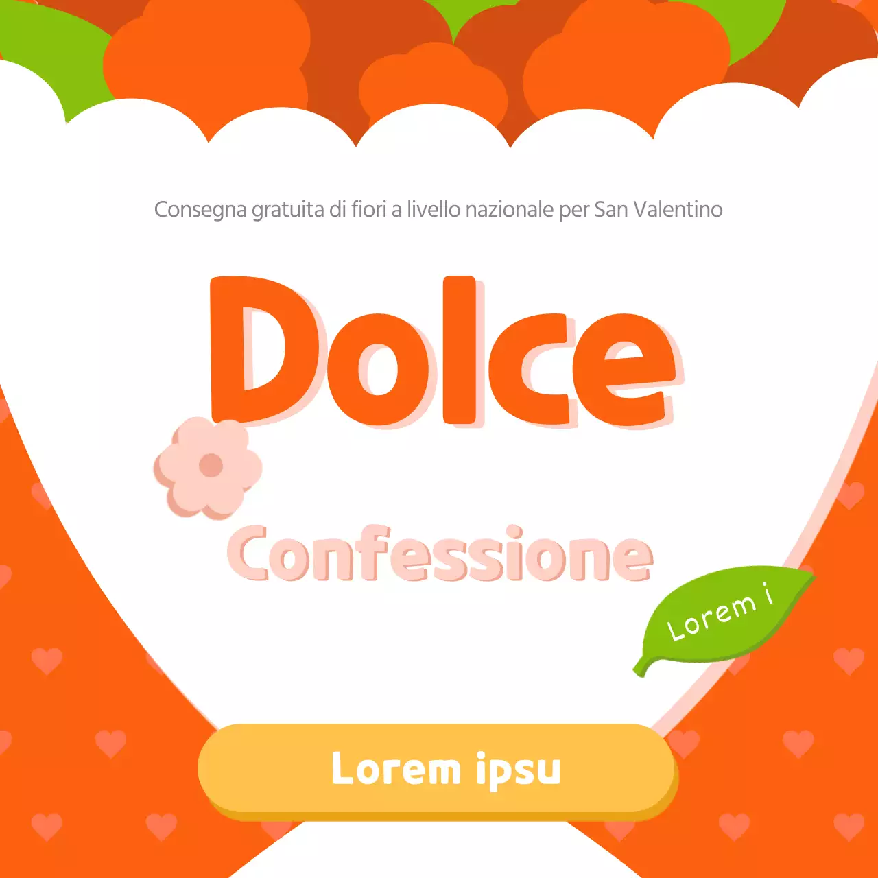 Illustrazione di un grazioso bouquet di fiori rossi per un ordine di consegna fiori