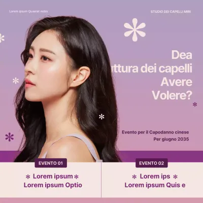 Tema dello studio di parrucchieri in rosa e viola