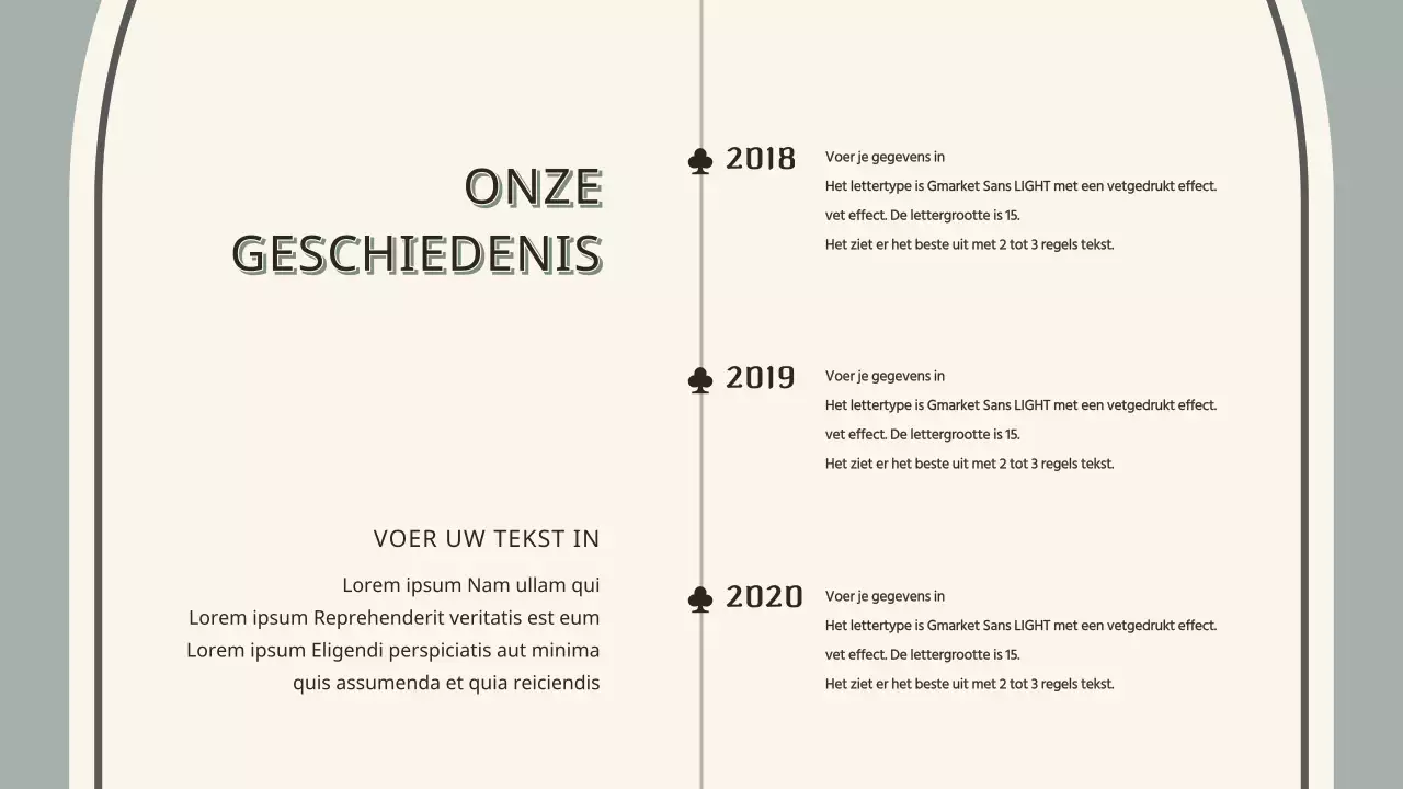 TIMELINE geschiedenis infographic in ivoor en grijze concepten