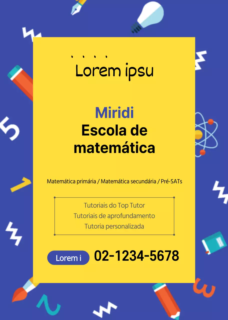 Padrão de ilustração de uma janela azul a promover uma escola de matemática