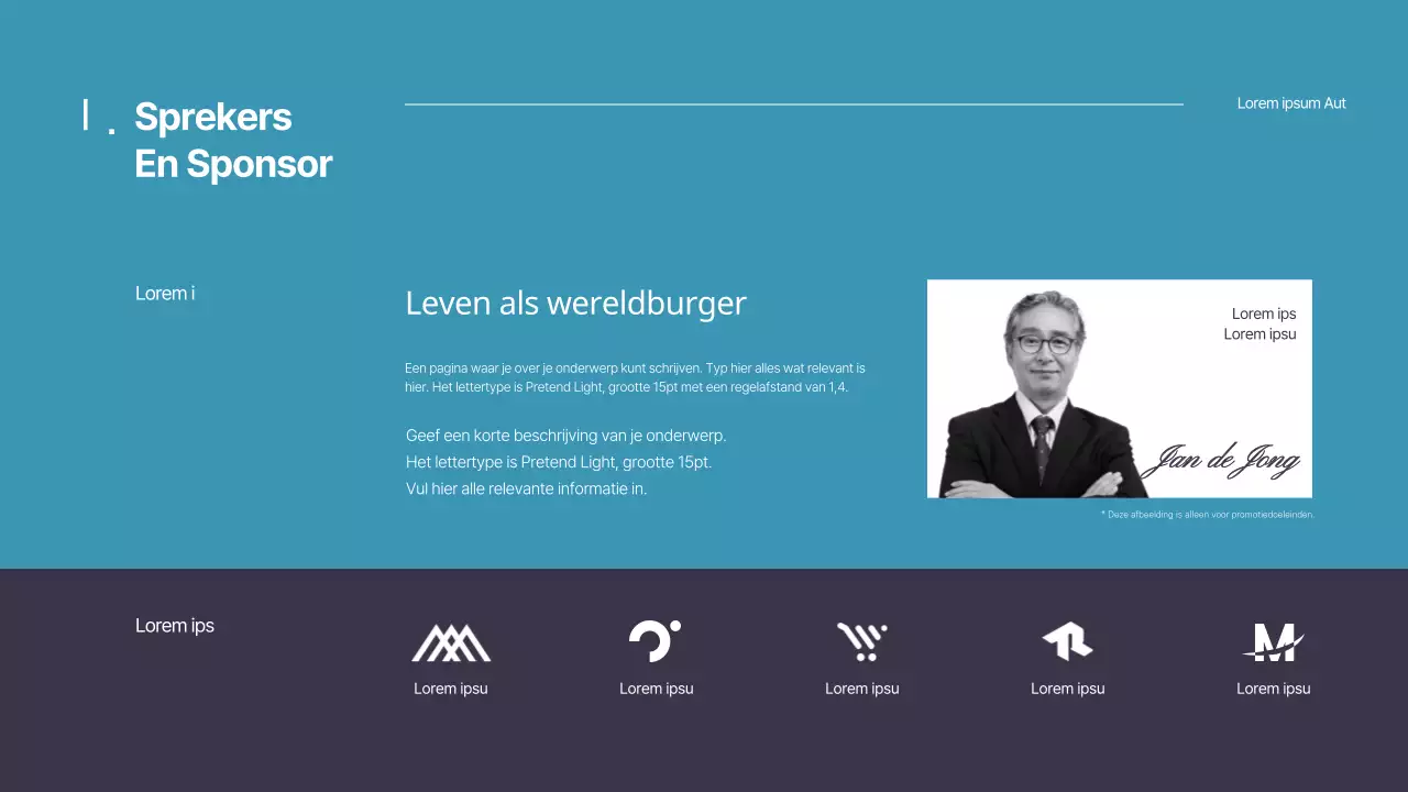 Eenvoudige blauwe en marineblauwe namaak VN-conferentiepresentatie