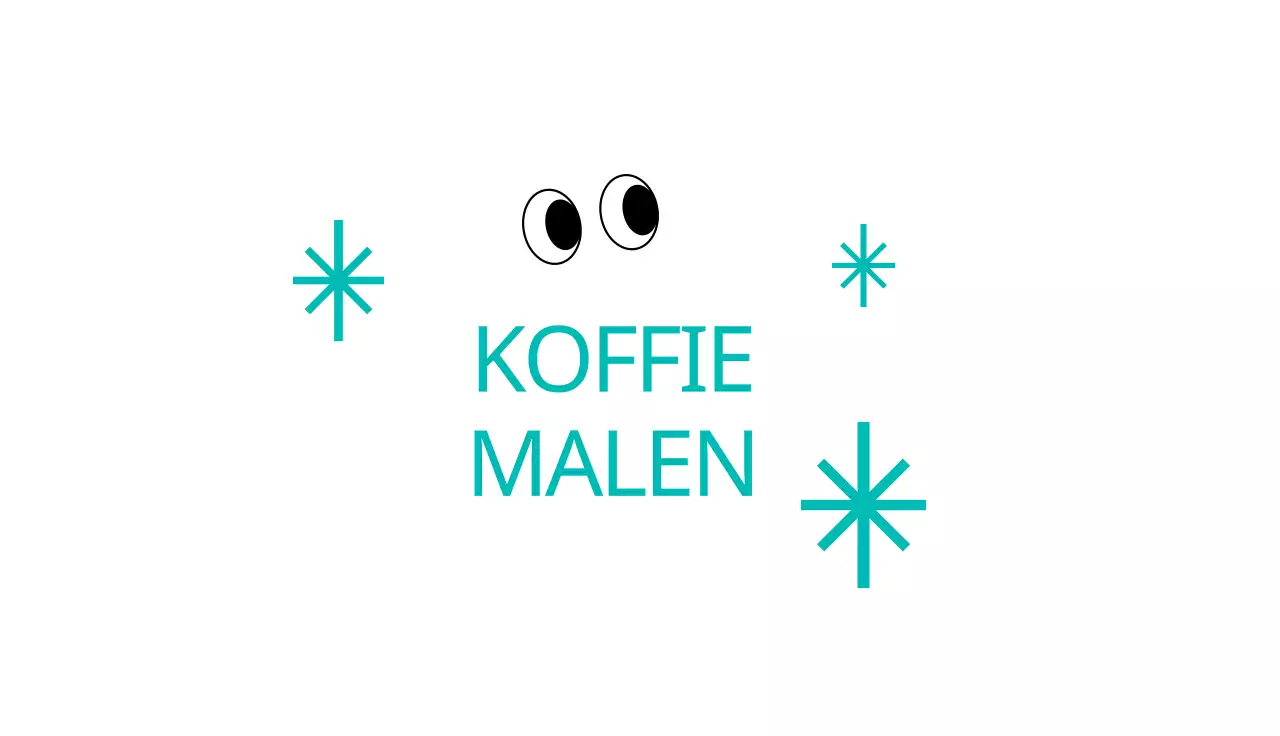 Eenvoudig turquoise grafisch visitekaartje voor een café