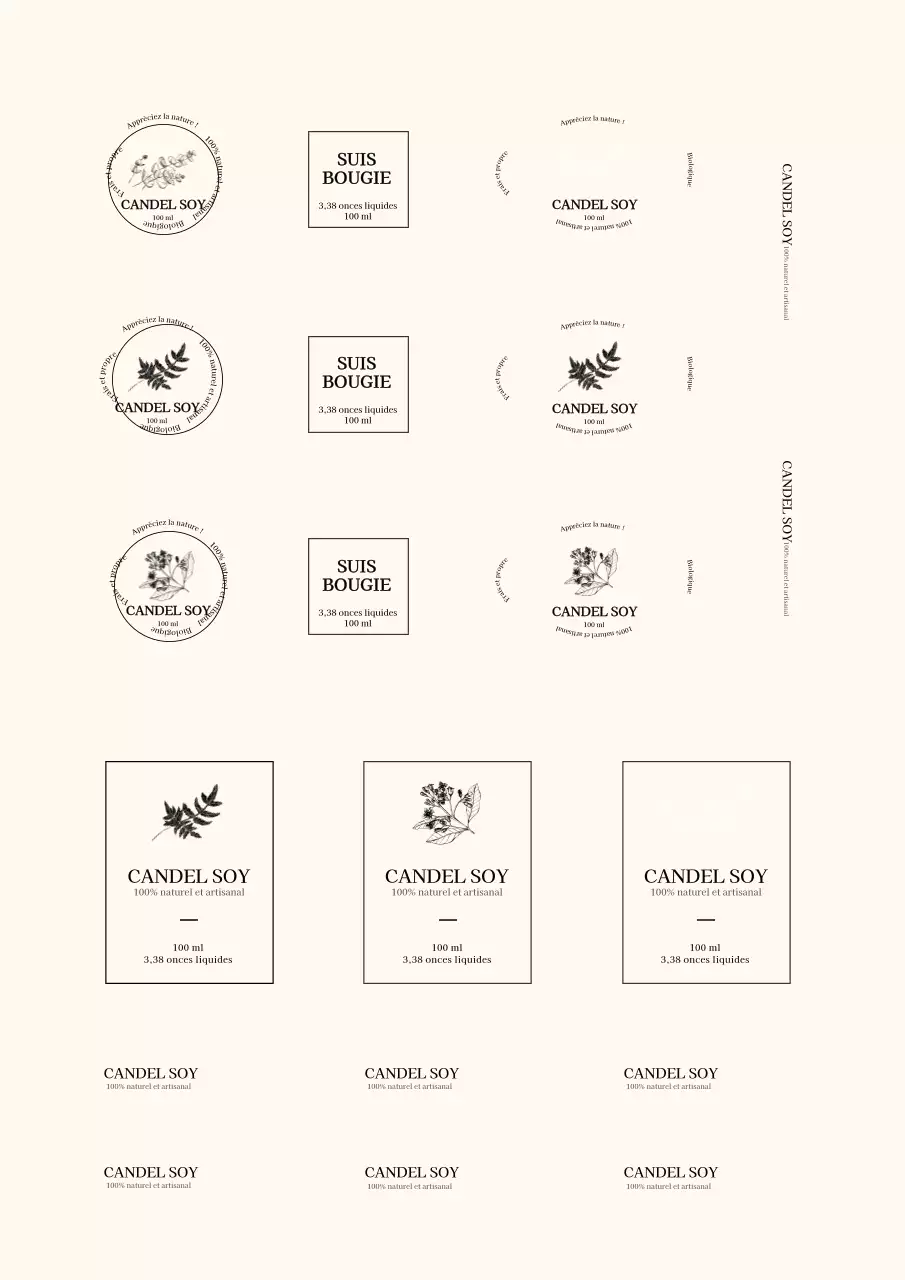 Autocollant pour étiquette de bougie de style classique Autocollant transparent à main levée