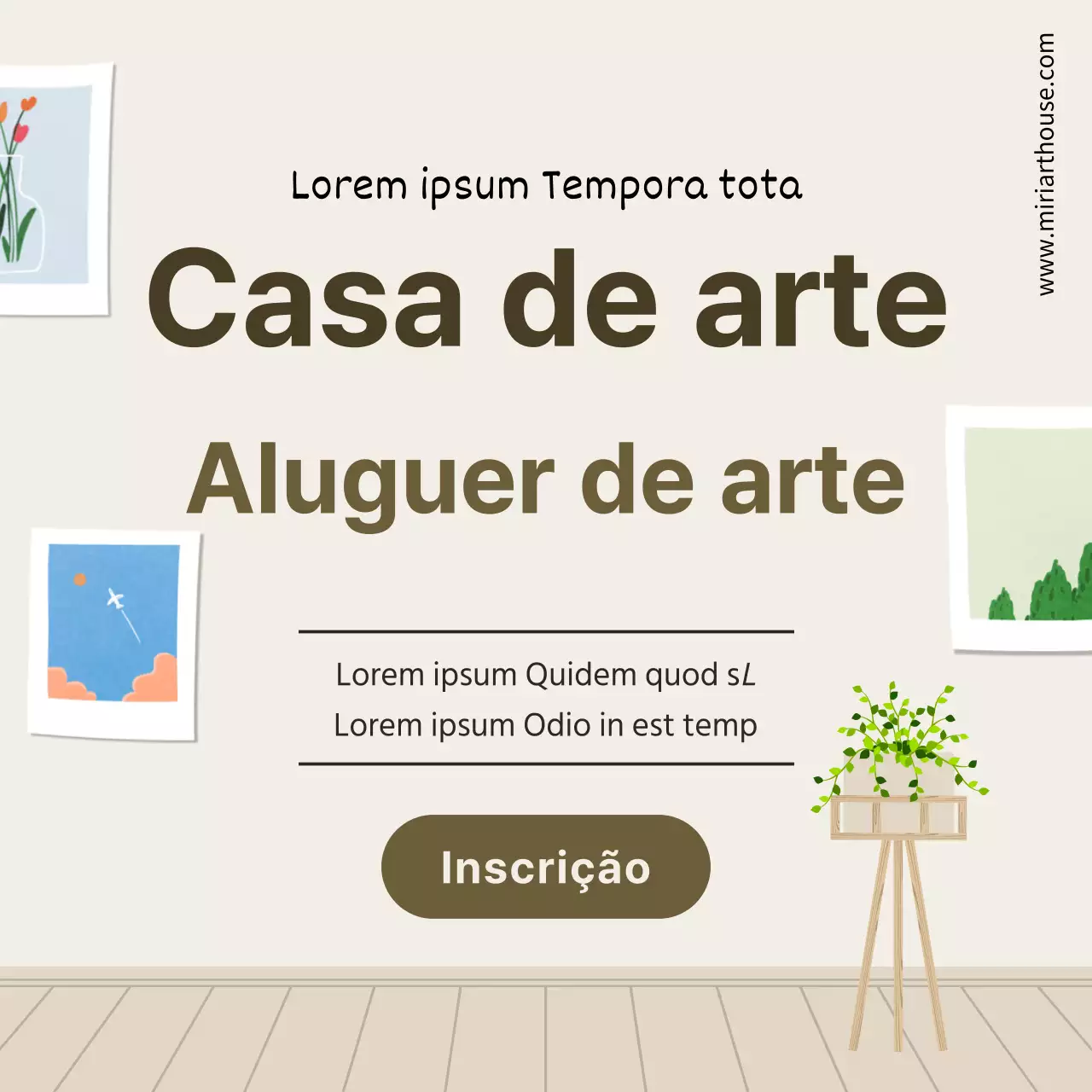 Serviço de subscrição de aluguer de imagens com um fundo bege