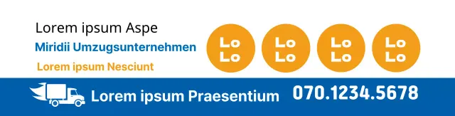 Werbung für ein weißes, blaues und sauberes Umzugsunternehmen
