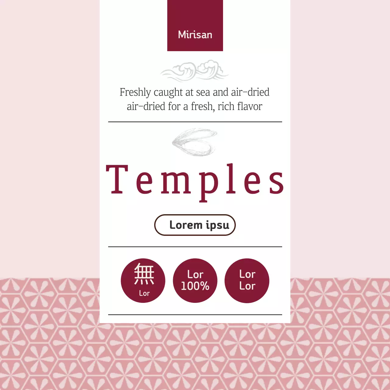 Scalloped Dried Fish Circle Sticker