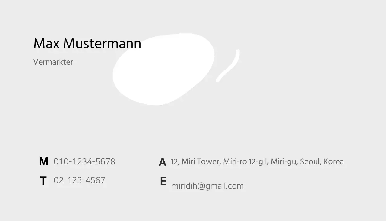 Visitenkarte eines Innenraumstudios