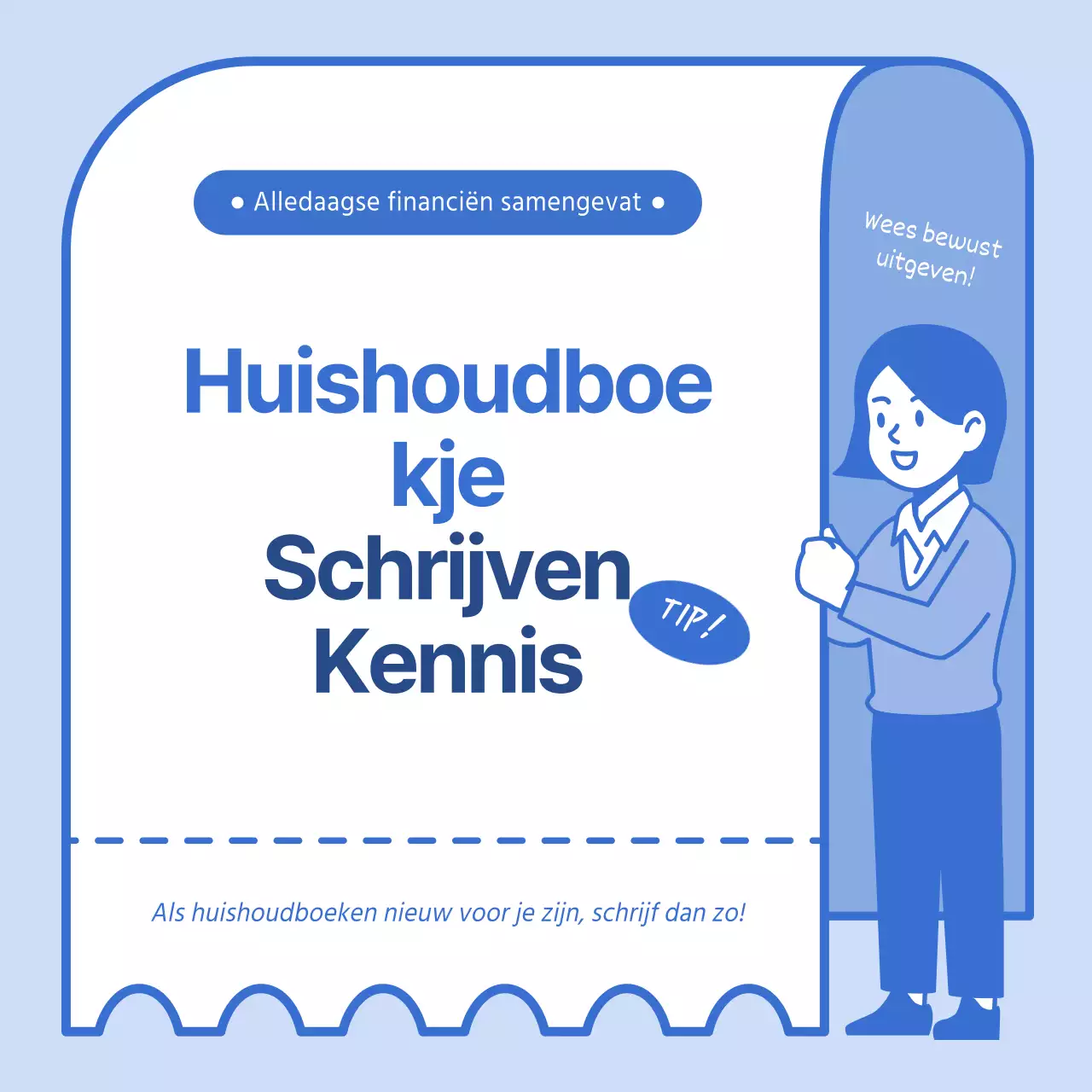 Zo maak je een huishoudboekje met een blauwe kassabonillustratie-achtergrond