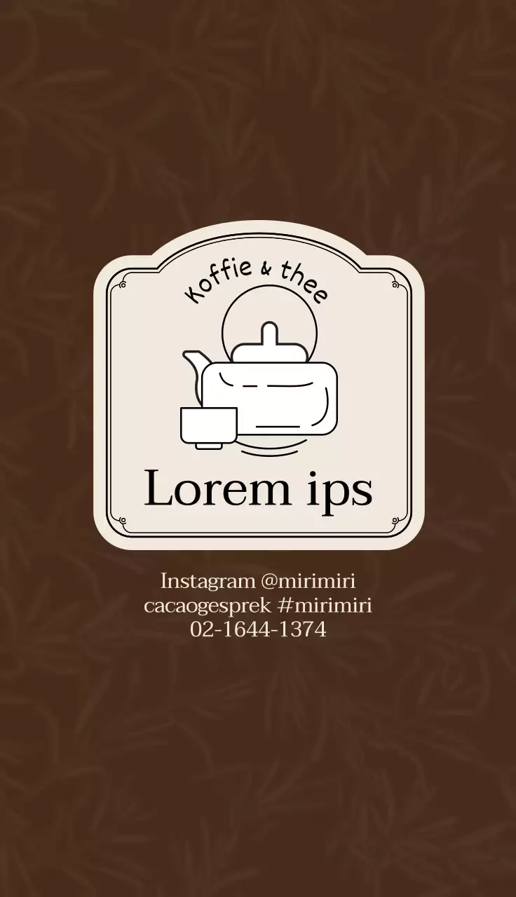 Bruine abrikoos illustratie logo cafe thee coupon