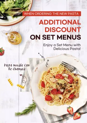 White Modern Pasta Promotion Poster