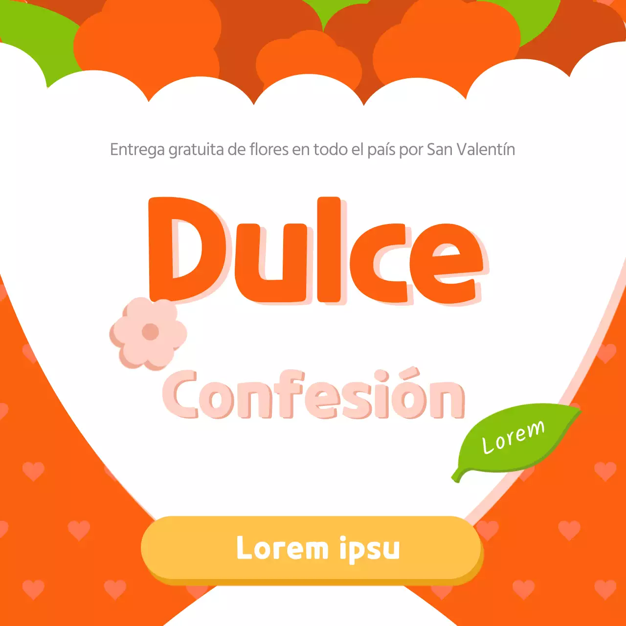 Ilustración de un bonito ramo de flores rojas para un pedido de entrega de flores