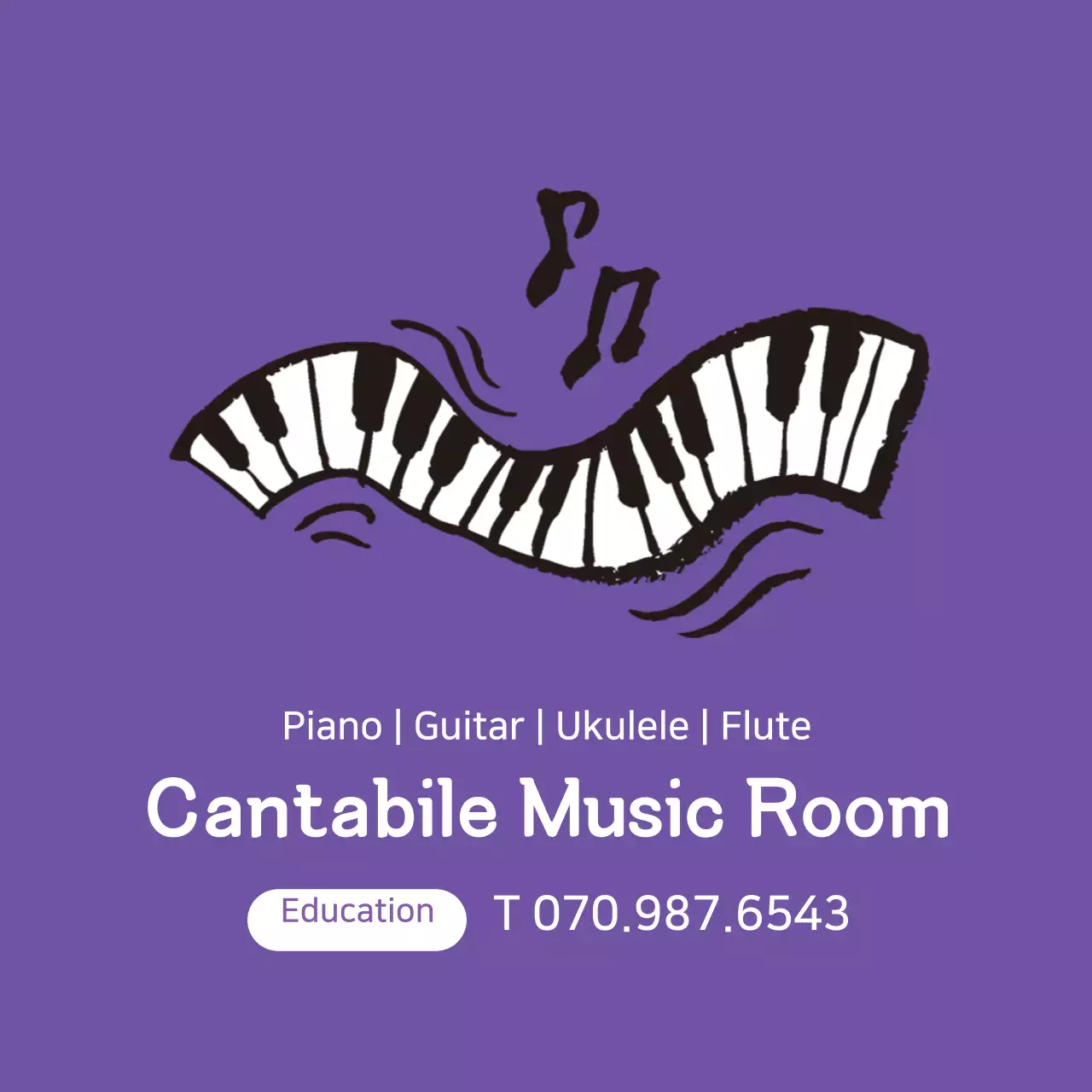 Sekolah Musik Ilustrasi Keyboard Ungu