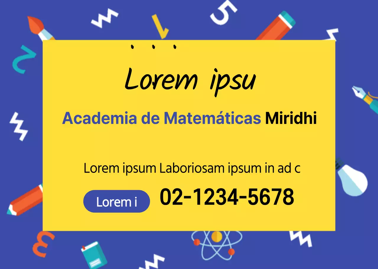 Ilustración de una ventana azul promocionando una escuela de matemáticas