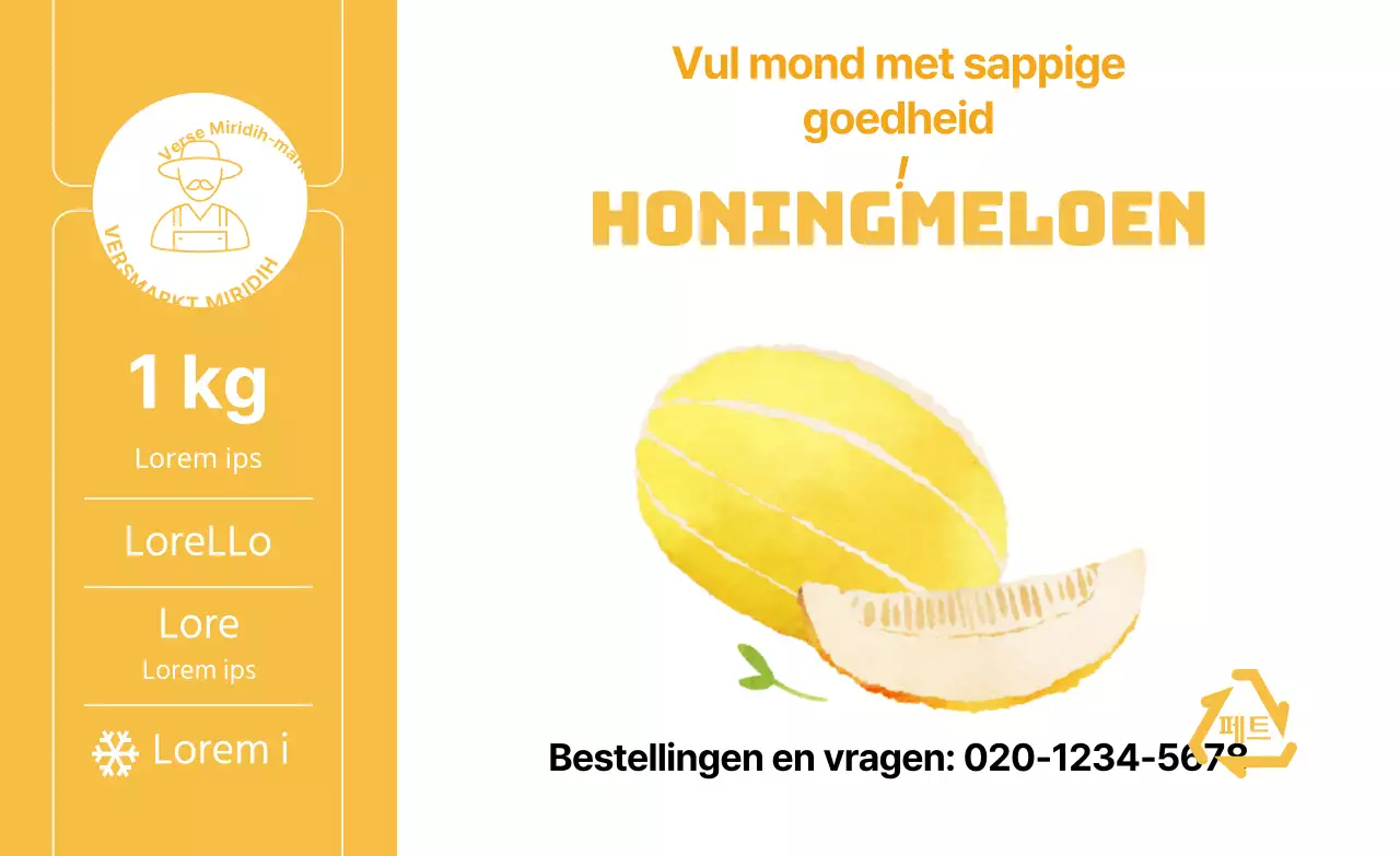 Zomer produceren meloen illustratie eenvoudige stickers door kleur
