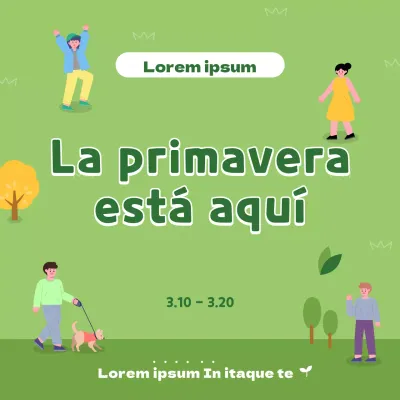 Descuento ilustrado de primavera verde