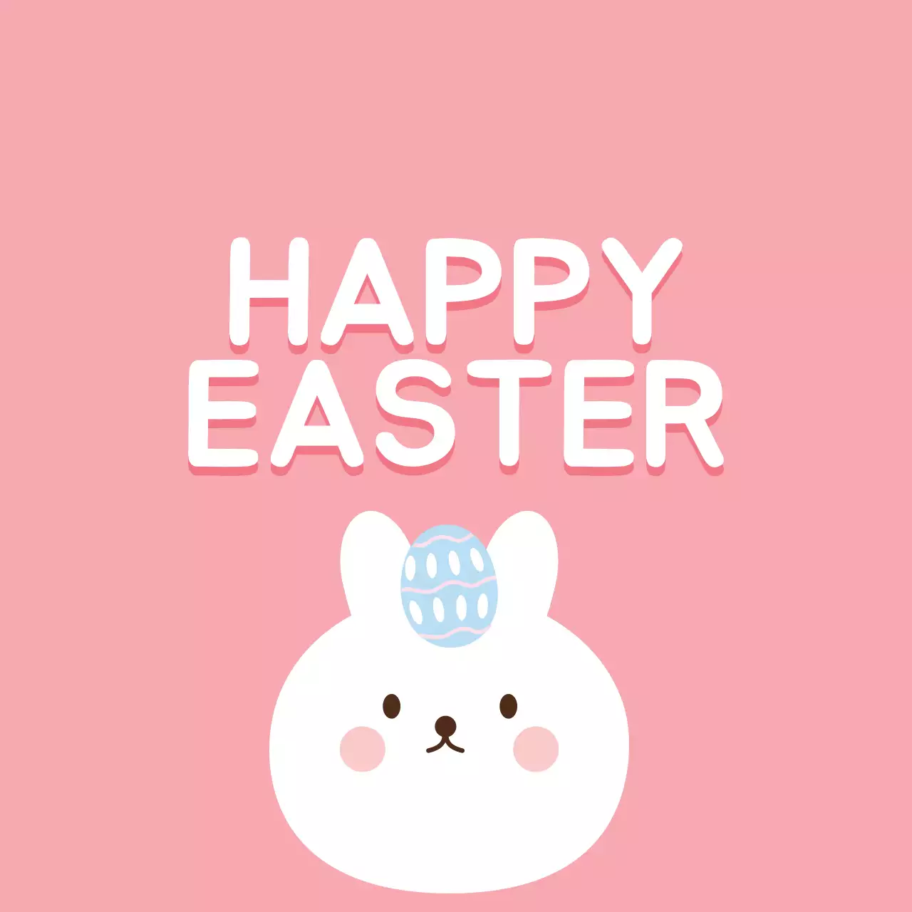 ピンクのイラストかわいい教会のイースターラベル