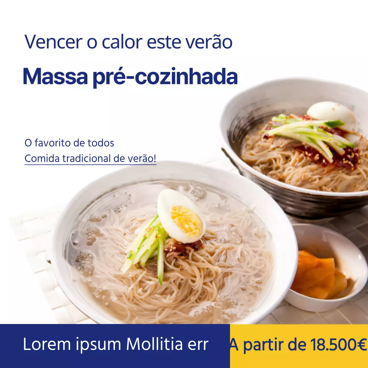 Blue Summer Cold Noodles Comida nacional Delícias de verão Menu de verão Ofertas