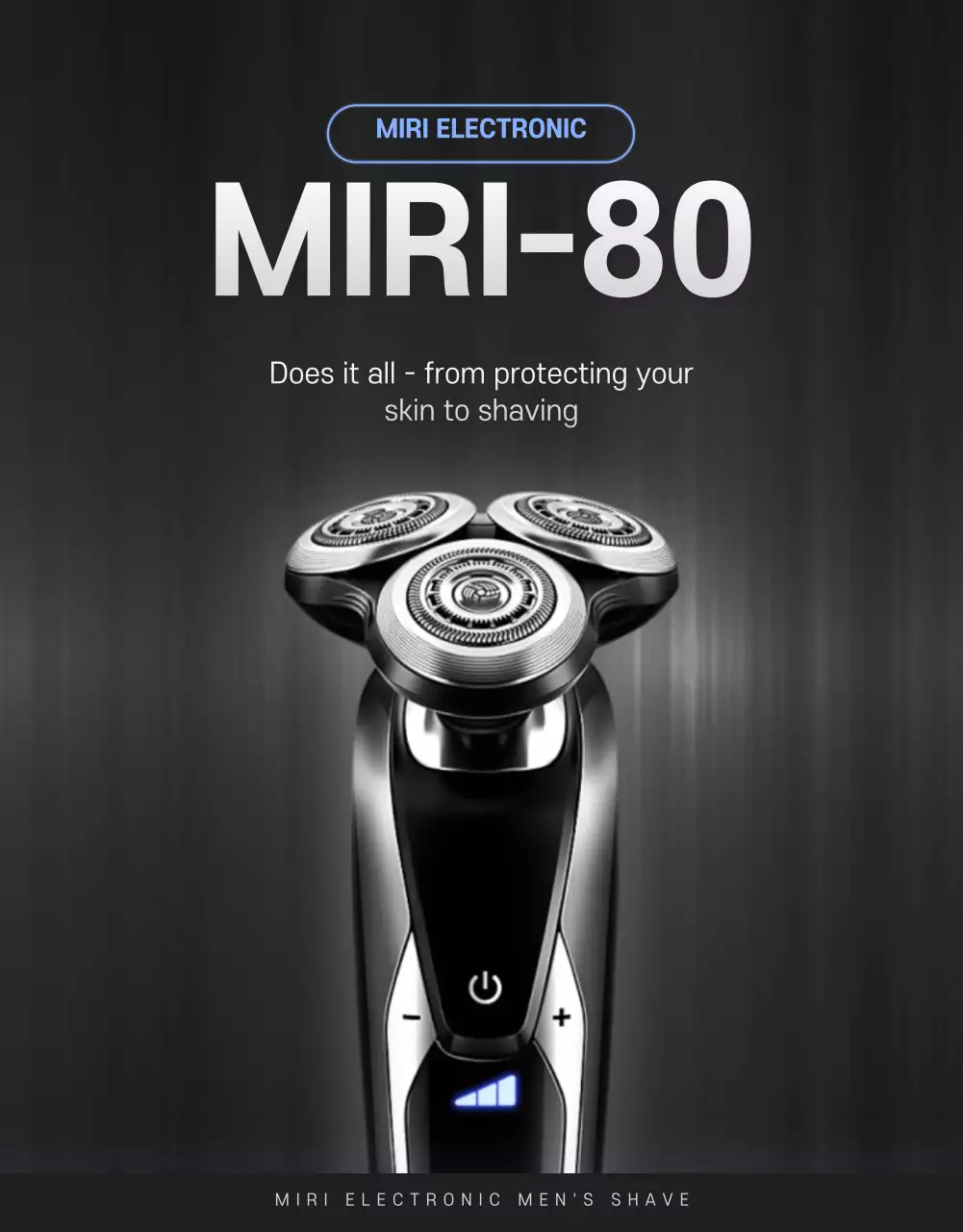 Poster quảng cáo máy cạo râu hiện đại màu đen