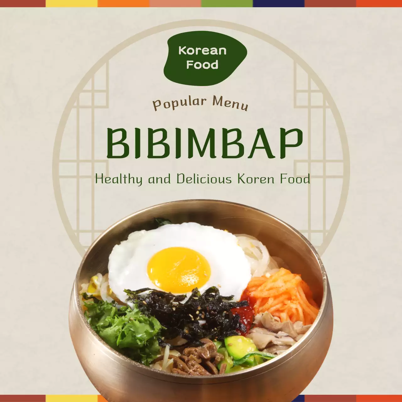 Beige Traditional Food Menu Social Media Post