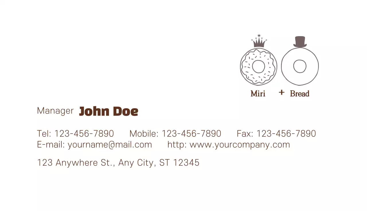 Brown Minimal Bakery Advertisement Business Card