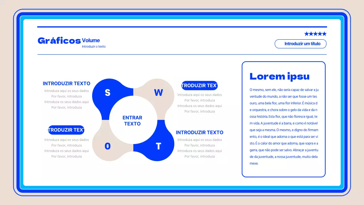 Infografia SWOT simples a azul