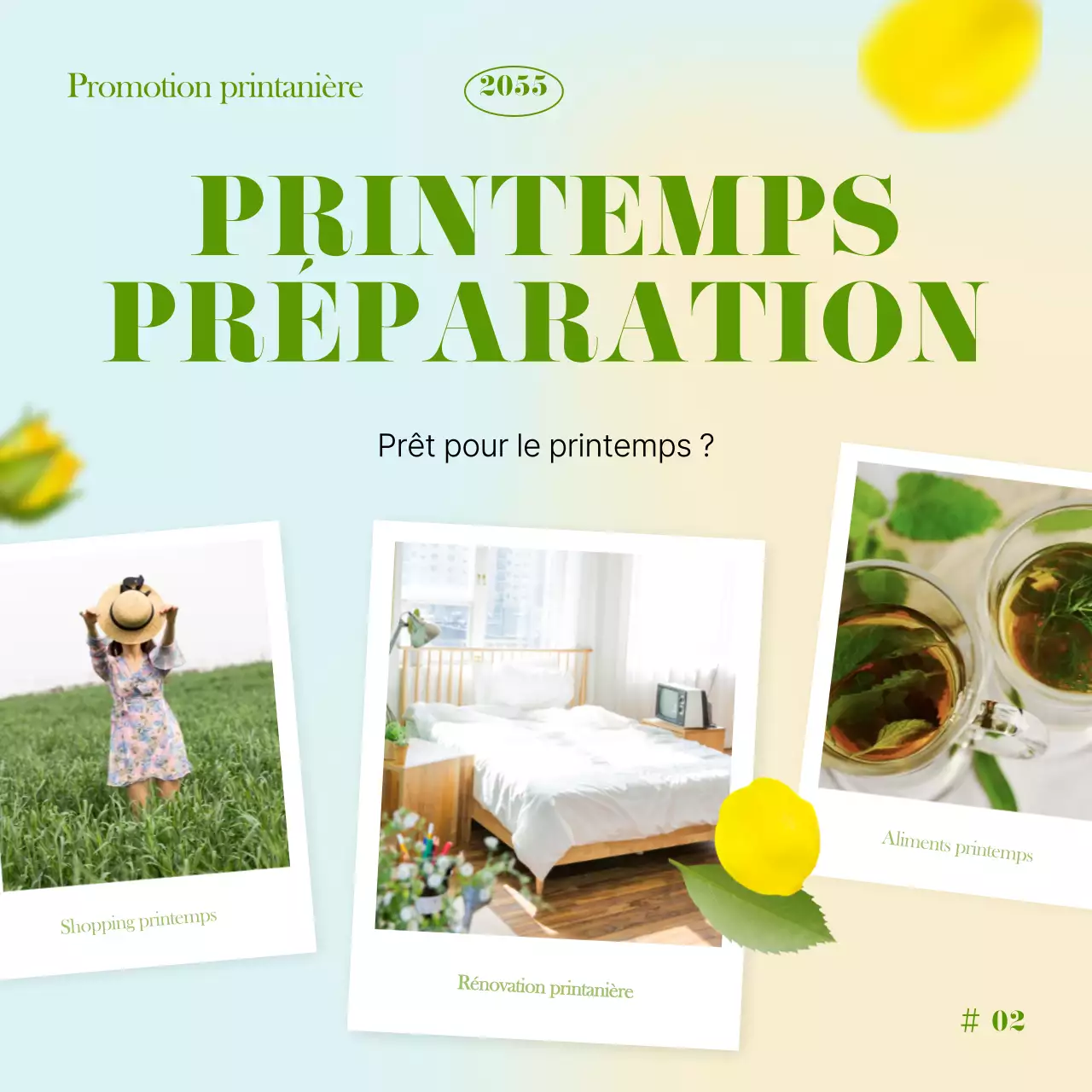 Evénement printanier vert et jaune