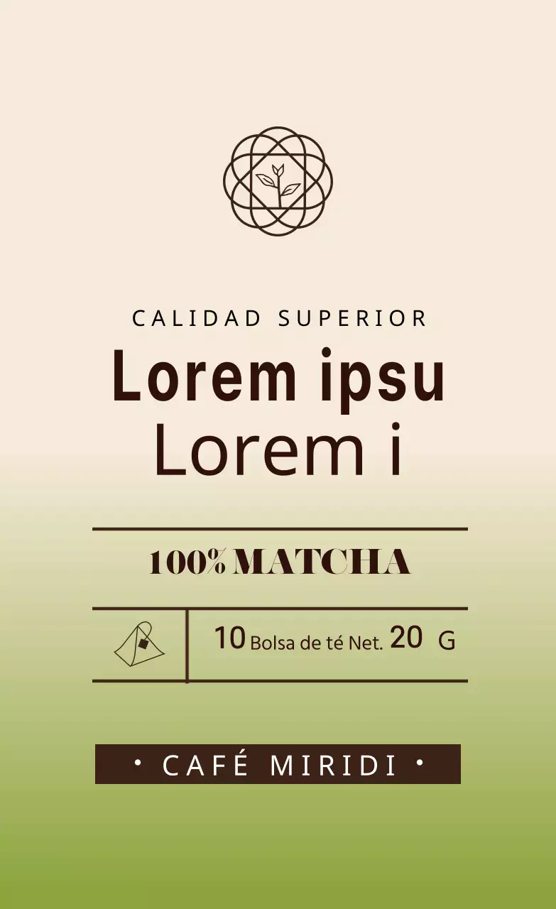 Etiqueta del té verde Ivory Illustrated Cafe de Año Nuevo