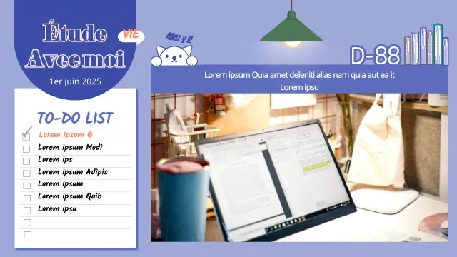 Étudiez avec moi dans des pastels violets