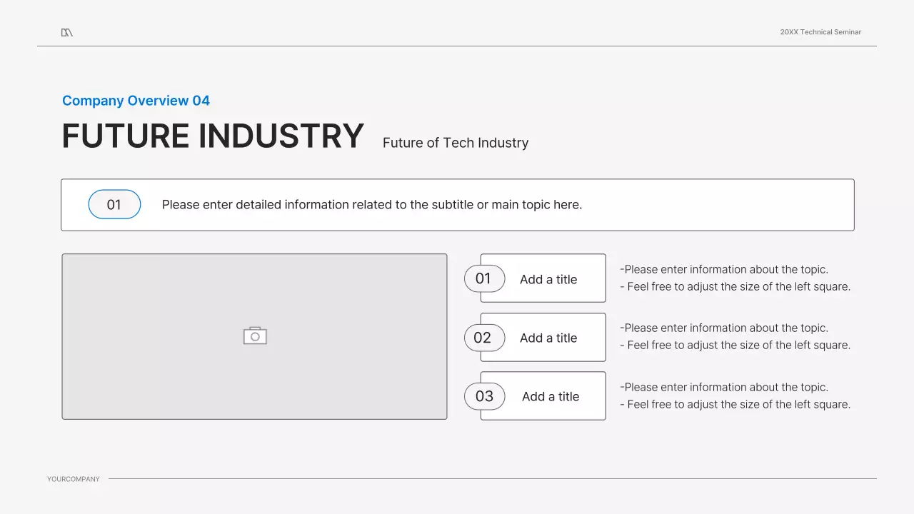 흰색과 파랑색 깔끔한 컨셉의 기술 세미나 비즈니스 프레젠테이션 키트